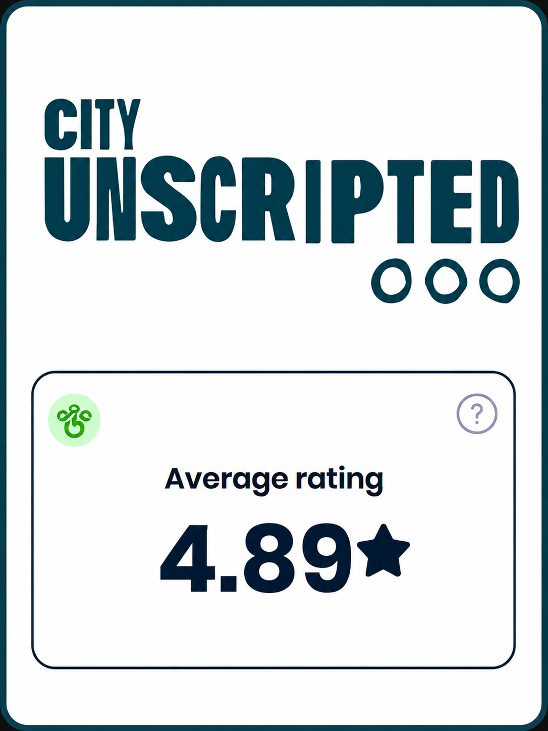 City Unscripted — average rating 4.89 out of 5